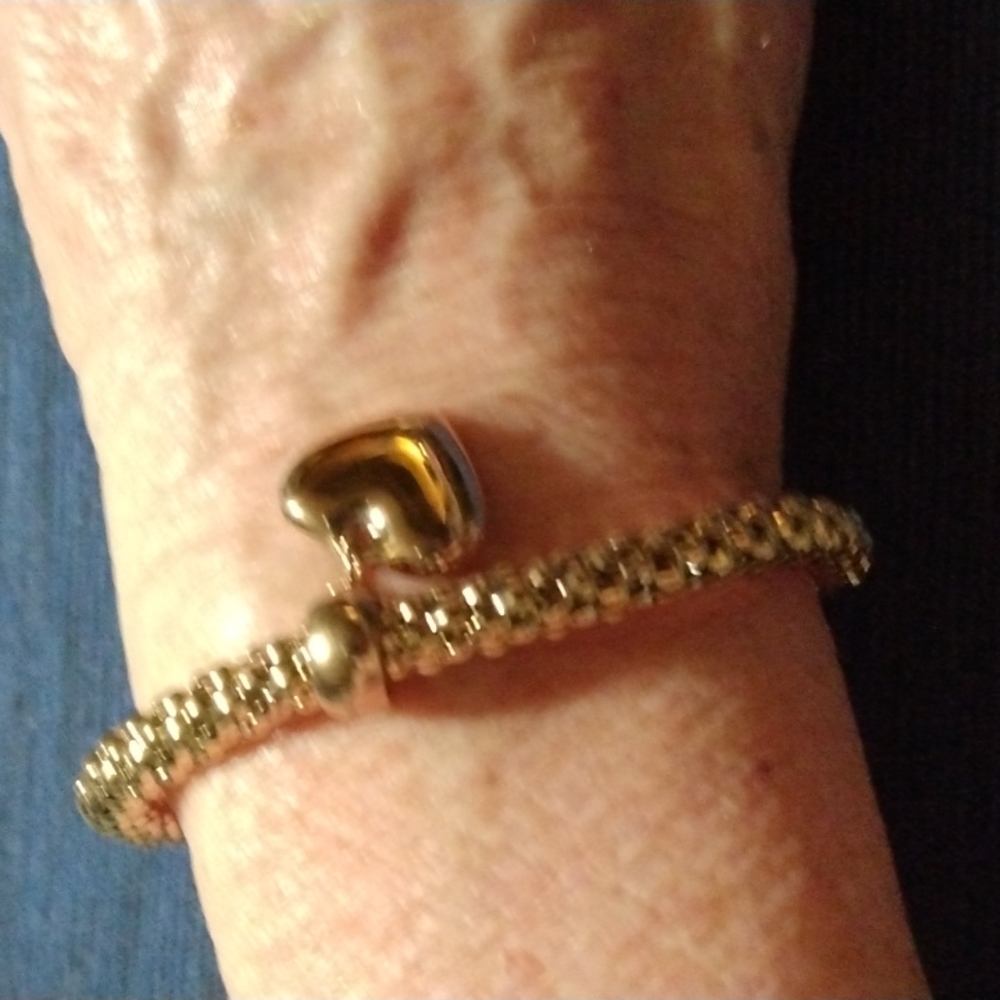 Bracelet with Heart Charm, Rose Gold, NEW